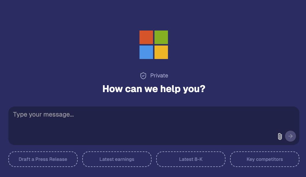 AIIRGPT interface showing Microsoft data